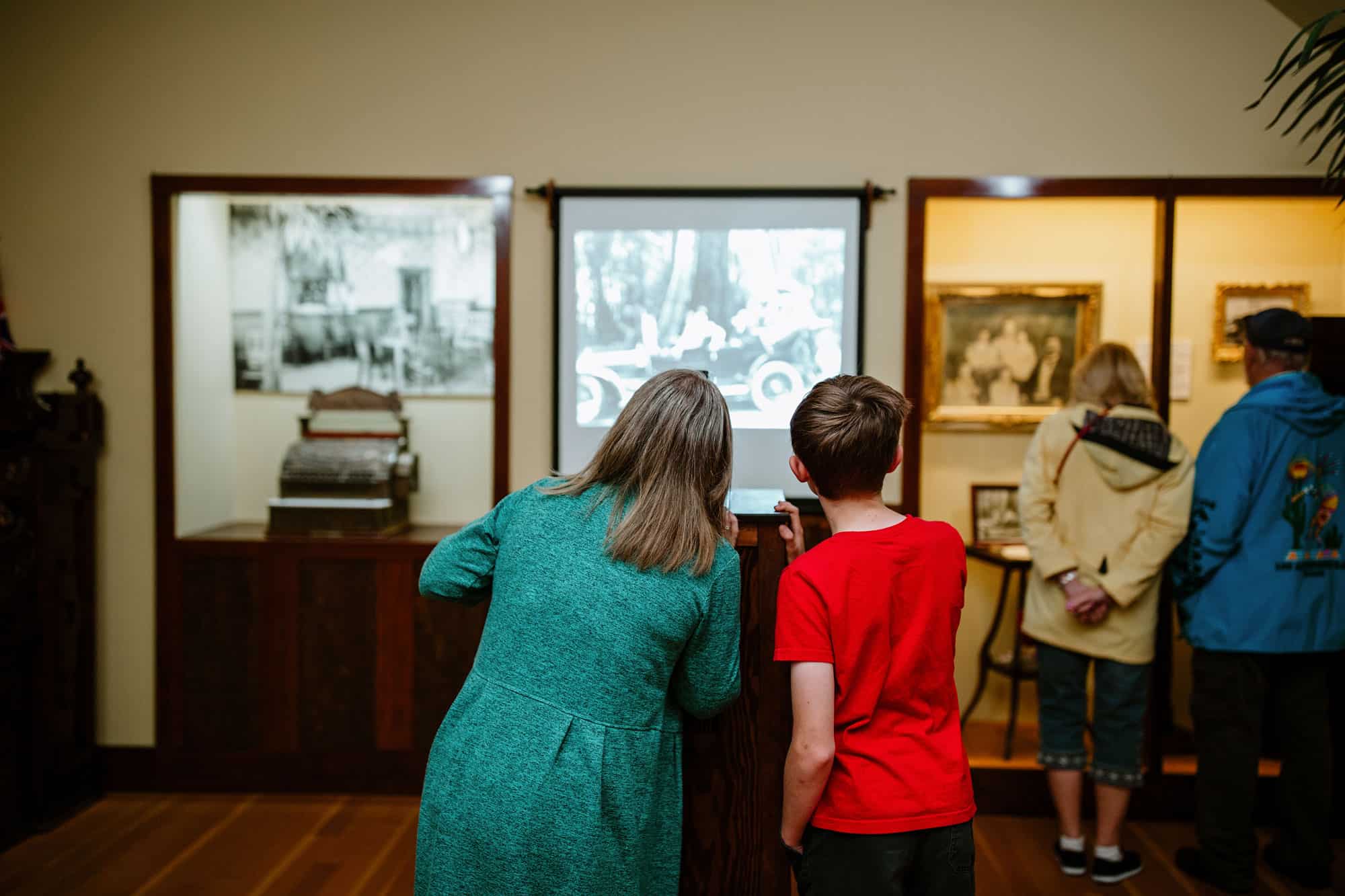 Visitors looking at exhibits at the Museum at Campbell River